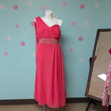 Load image into Gallery viewer, Sz20W/22W Bright Pink Chiffon Long Dress