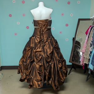 Sz26 Posh Precious Gingerbread Brown Prom Ball Gown