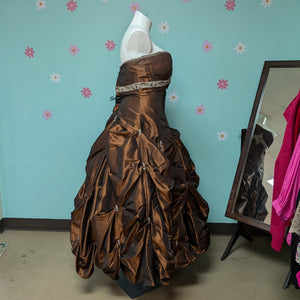 Sz26 Posh Precious Gingerbread Brown Prom Ball Gown