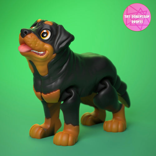 Rachel the 3D Printed Articulating Rottweiler