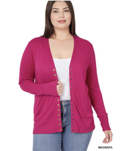 Load image into Gallery viewer, Snap Cardigan- Magenta