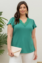 Load image into Gallery viewer, Kelly Green V-Neck Top