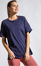 Load image into Gallery viewer, Rolled Sleeve Tee in Navy