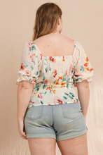 Load image into Gallery viewer, Floral Chiffon Square Neck Blouse