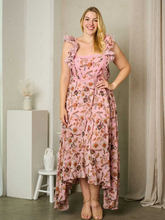 Load image into Gallery viewer, Pink Floral Statement Dress