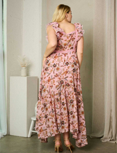 Load image into Gallery viewer, Pink Floral Statement Dress