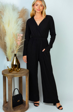 Load image into Gallery viewer, Long Sleeve V-Neck Jumpsuit