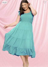 Load image into Gallery viewer, Smocked Babydoll Dress- Mint