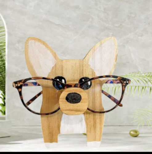 Wooden Eyeglass Holder- Corgi