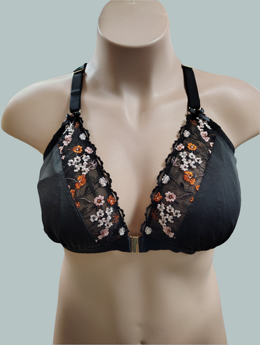 Cacique lace floral front closure bralette 44D