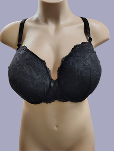 Torrid Curve black lace pushup t-shirt bra 48C