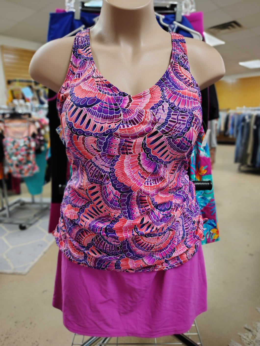 Croft & Barrow butterfly print tankini swim top size 22W