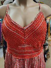 Load image into Gallery viewer, Old Navy red gingham plaid midi dress with pockets 4x