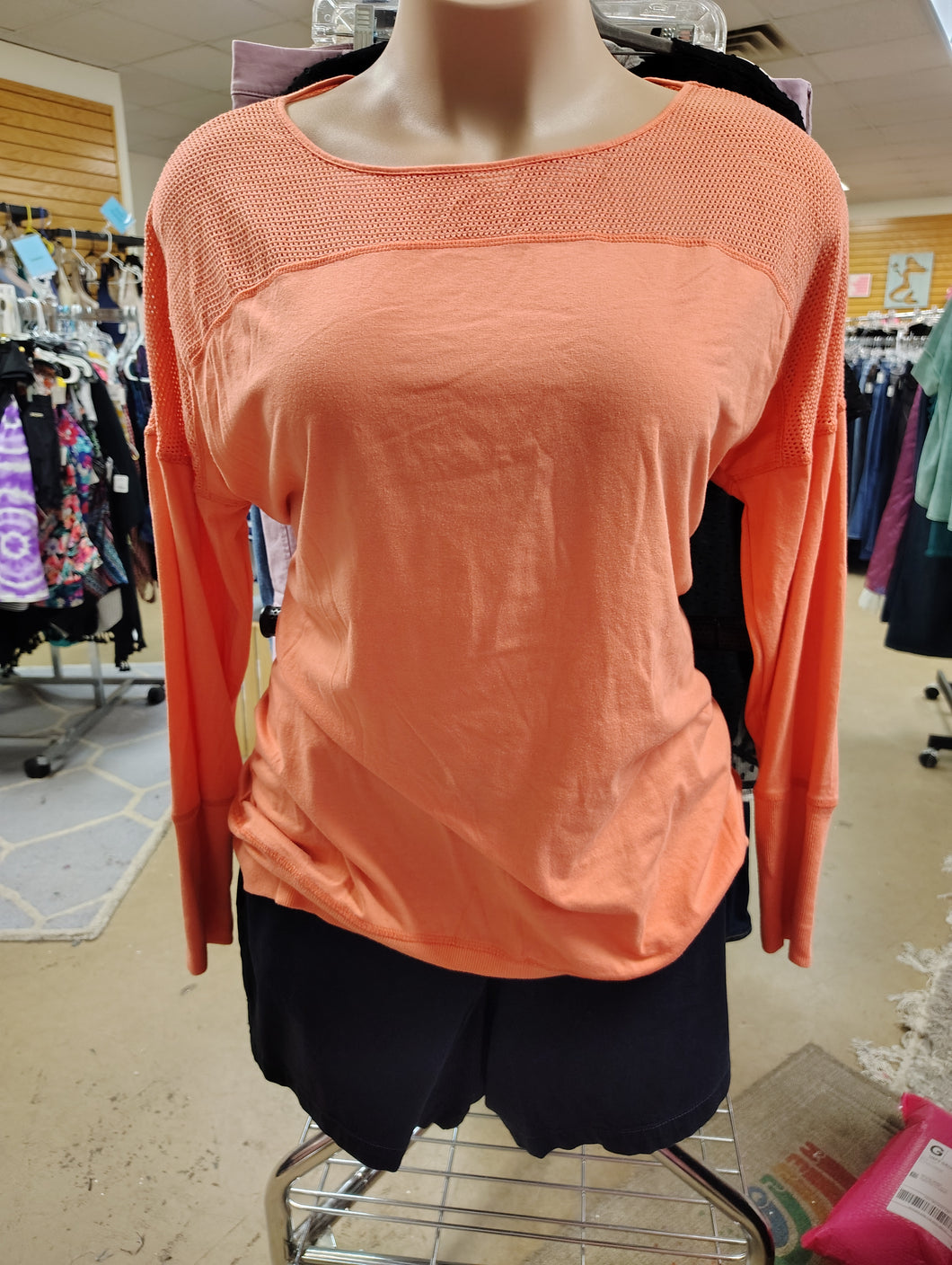 LA Threads peach long sleeve top 2x