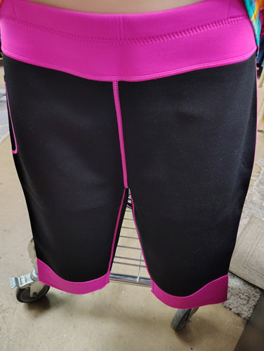Swim compression capri black pink neoprene 2x/3x