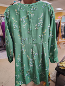 Loft Plus green floral empire waist dress size 22