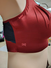 Load image into Gallery viewer, sz44 Ruby Ribbon Red Lace Trim Demiette Wireless Bra