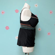 Load image into Gallery viewer, Sz42DDD Cacique Black Molded Cup Tankini Top