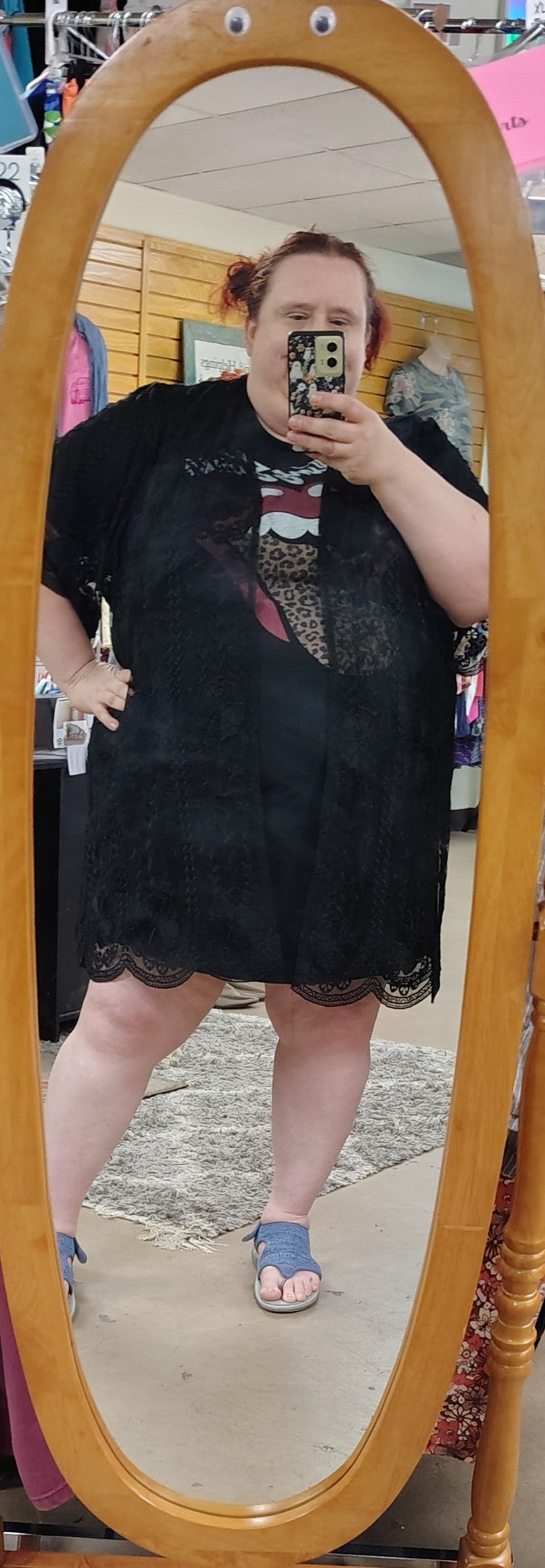 Sz5X/6X Torrid black lace kimono