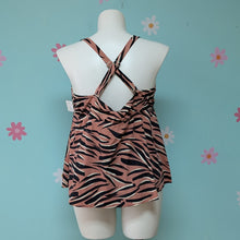 Load image into Gallery viewer, Sz2X Evri Pink Zebra Stripe Tankini Top