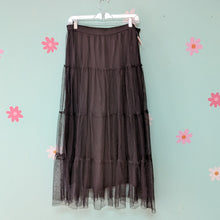 Load image into Gallery viewer, SzL/XL Vine Street Black Ruffle Tulle Skirt