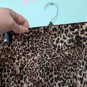 Sz1X Oddi Brown Animal Print Ruffle Skirt