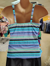 Load image into Gallery viewer, Croft &amp; Barrow striped tankini swim top size 22W