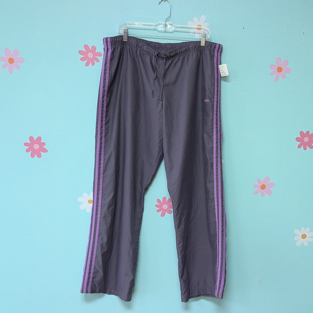 SzXL Adidas Grey/Purple Track Pants