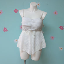 Load image into Gallery viewer, Sz2X White Babydoll Tankini 2 piece Swimsuit