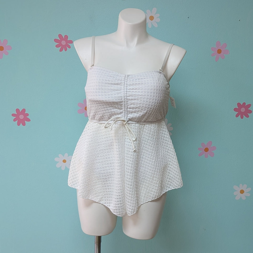 Sz2X White Babydoll Tankini 2 piece Swimsuit