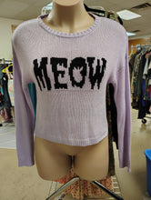 Load image into Gallery viewer, szLrg Hot Topic purple sweater Meow- runs big