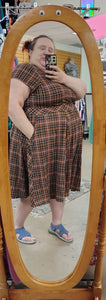 sz4X Torrid plaid brown midi dress
