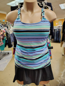 Croft & Barrow striped tankini swim top size 22W