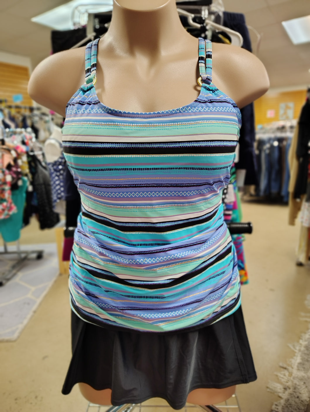 Croft & Barrow striped tankini swim top size 22W