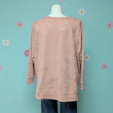 Load image into Gallery viewer, Sz2X St. John&#39;s Bay Pink and Gold Foil Pullover Sweatshirt