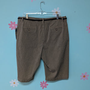 Sz16 Covington Tan Engineer Stripe Bermuda Shorts NWT