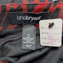 Load image into Gallery viewer, Sz18 Lane Bryant Red Animal Print Pencil Skirt