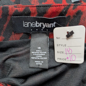 Sz18 Lane Bryant Red Animal Print Pencil Skirt