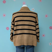 Load image into Gallery viewer, SzXL Maurice&#39;s Tan/Black Cozy Stripe Sweater