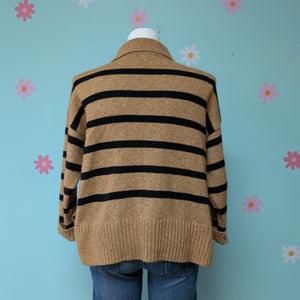 SzXL Maurice's Tan/Black Cozy Stripe Sweater