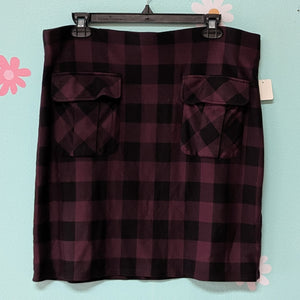 Sz1X Torrid Plum Plaid Pencil Skirt