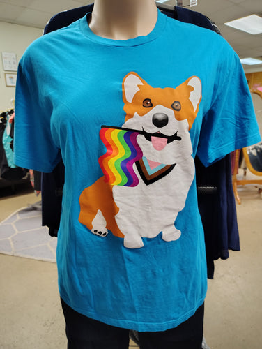 Corgi Pride flag t-shirt size 2x