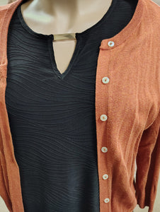 Croft & Barrow orange cardigan size 2x