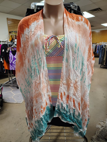 Quagga tie dye colorful kimono NWT one size