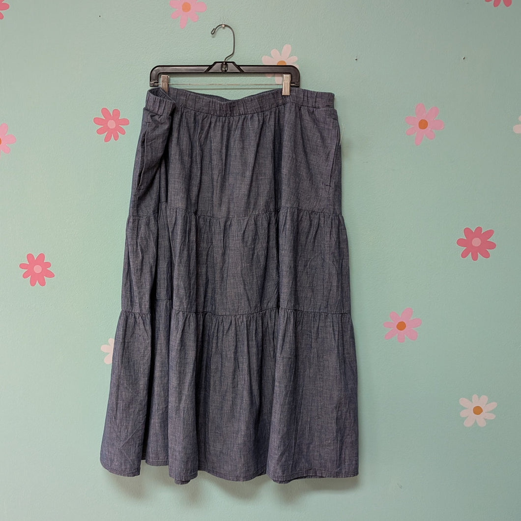 Sz3X 22/24 Lane Bryant Lightwash Denim Maxi Skirt