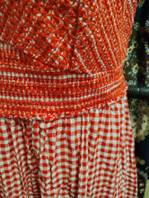 Load image into Gallery viewer, Old Navy red gingham plaid midi dress with pockets 4x