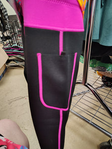 Swim compression capri black pink neoprene 2x/3x