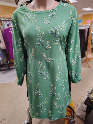 Loft Plus green floral empire waist dress size 22