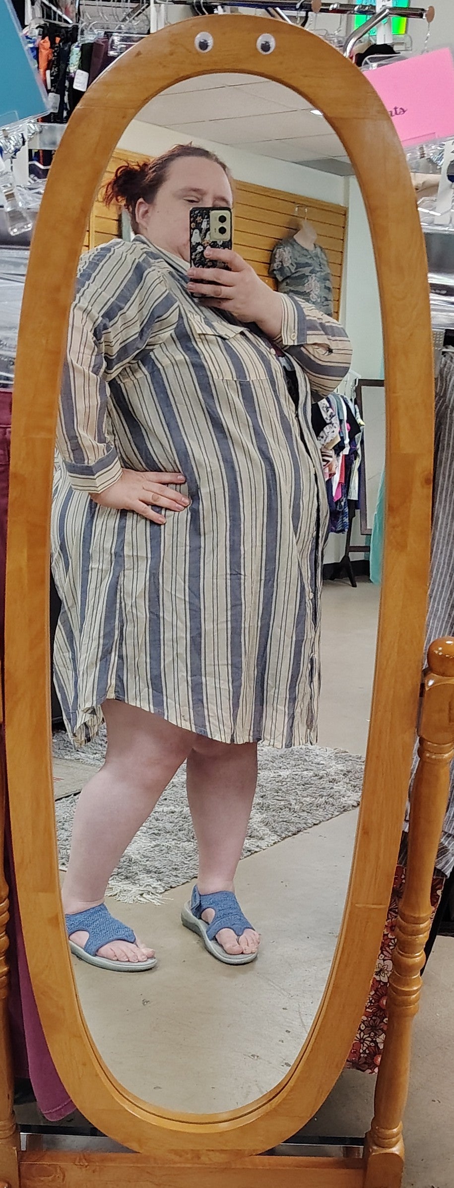 sz5X Torrid lightweight striped shirt dress