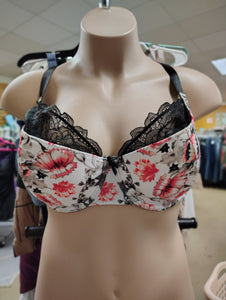 Cacique lightly lined French balconette floral bra 44DD